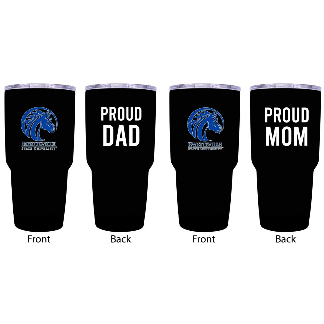 Fayetteville State University Proud Parent 24 oz Insulated Tumblers Set - Black, Mom and Dad Edition Image 1