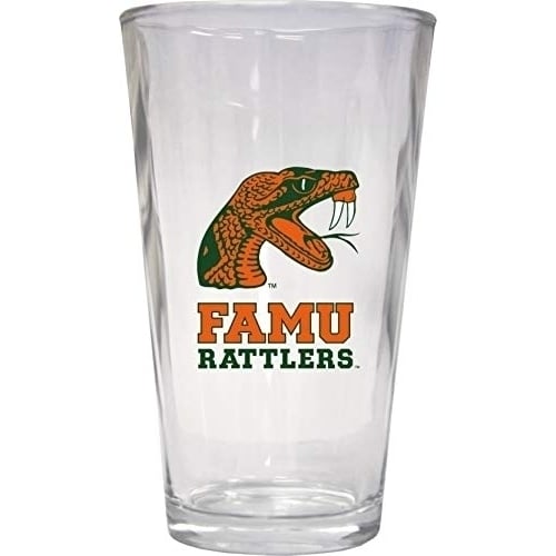 NCAA Florida AandM Rattlers Officially Licensed Logo Pint Glass  Classic Collegiate Beer Glassware Image 1