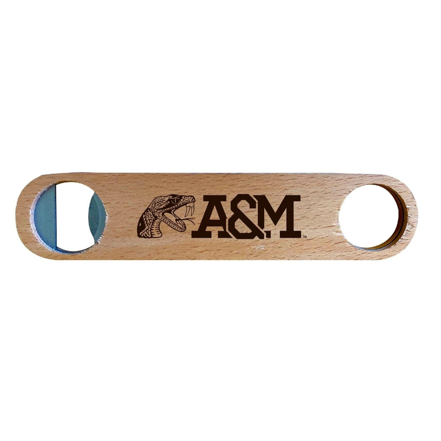 Florida AandM Rattlers NCAA Elegant Laser-Etched Wooden Bottle Opener - Collegiate Bar Accessory Image 1