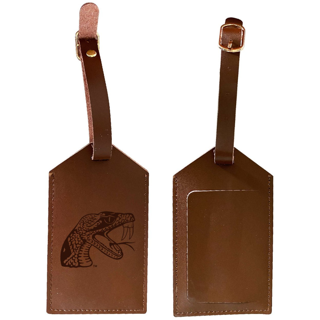 Elegant Florida AandM Rattlers NCAA Leather Luggage Tag with Engraved Logo Image 1