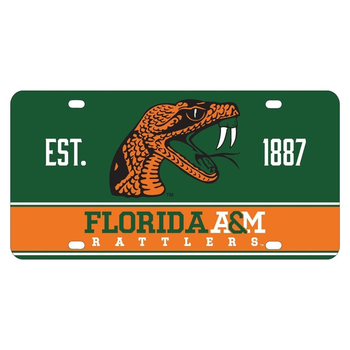 NCAA Florida AandM Rattlers Metal License Plate - Lightweight, Sturdy and Versatile Image 1