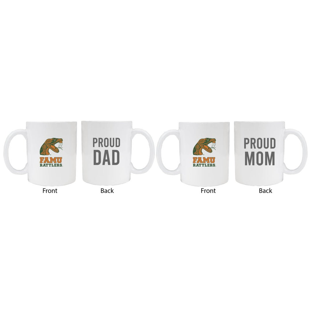 Florida AandM Rattlers Proud Mom And Dad White Ceramic Coffee Mug 2 pack (White) Image 1