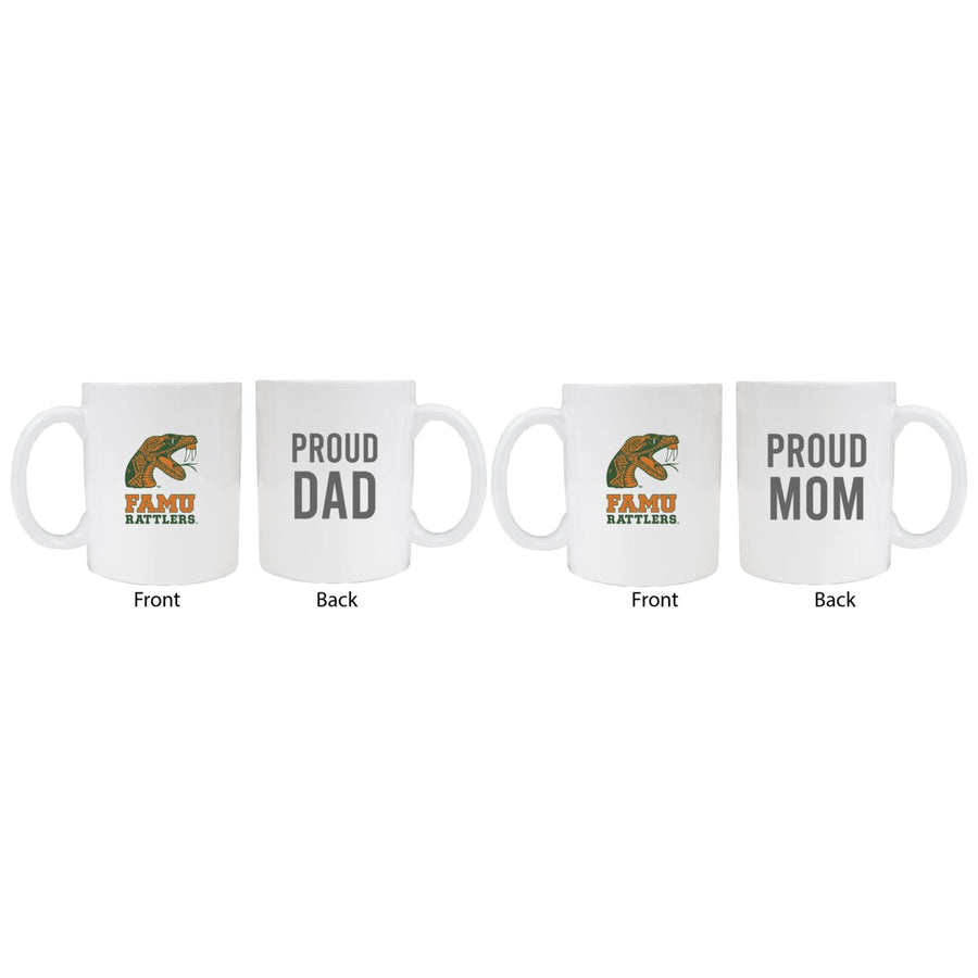 Florida AandM Rattlers Proud Mom And Dad White Ceramic Coffee Mug 2 pack (White) Image 1