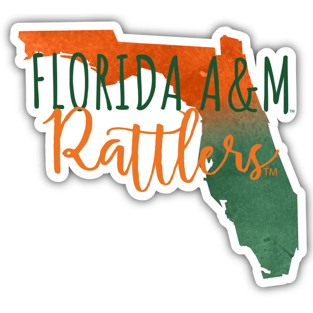 Florida AandM Rattlers 2-Inch on one of its sides Watercolor Design NCAA Durable School Spirit Vinyl Decal Sticker Image 1