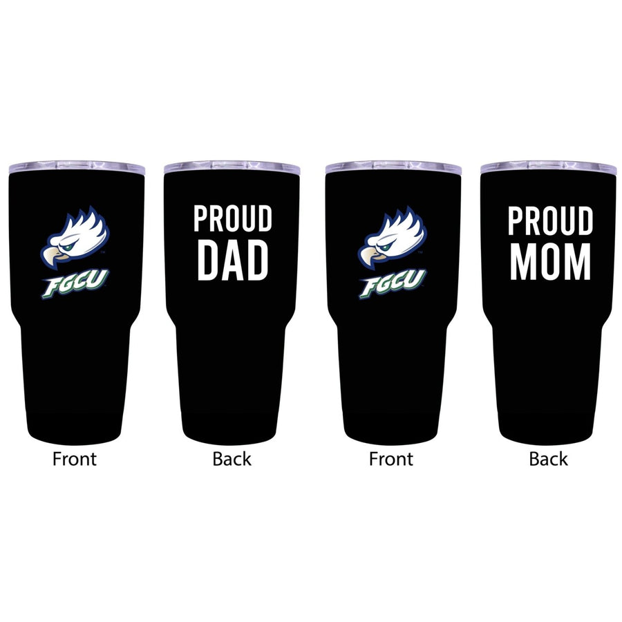 Florida Gulf Coast Eagles Proud Parent 24 oz Insulated Tumblers Set - Black, Mom and Dad Edition Image 1