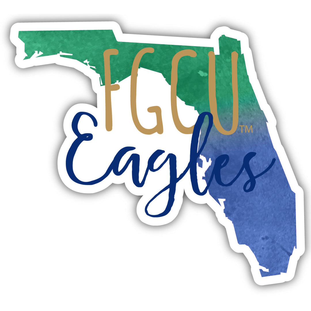 Florida Gulf Coast Eagles 2-Inch on one of its sides Watercolor Design NCAA Durable School Spirit Vinyl Decal Sticker Image 1