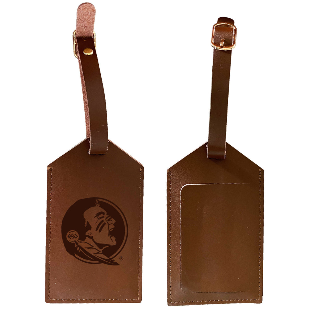 Elegant Florida State Seminoles NCAA Leather Luggage Tag with Engraved Logo Image 1