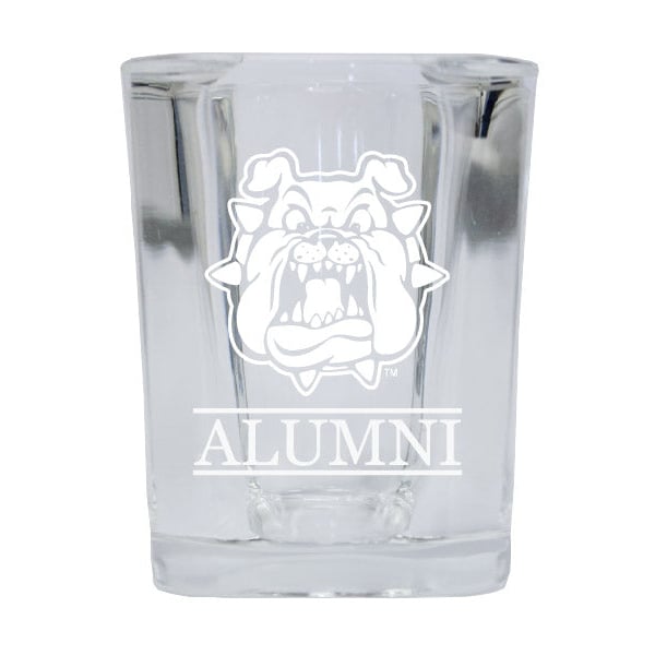 NCAA Fresno State Bulldogs Alumni 2oz Laser Etched Square Shot Glass Image 1