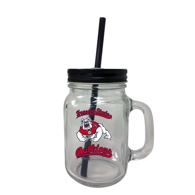 Fresno State Bulldogs Mason Jar Glass Image 1