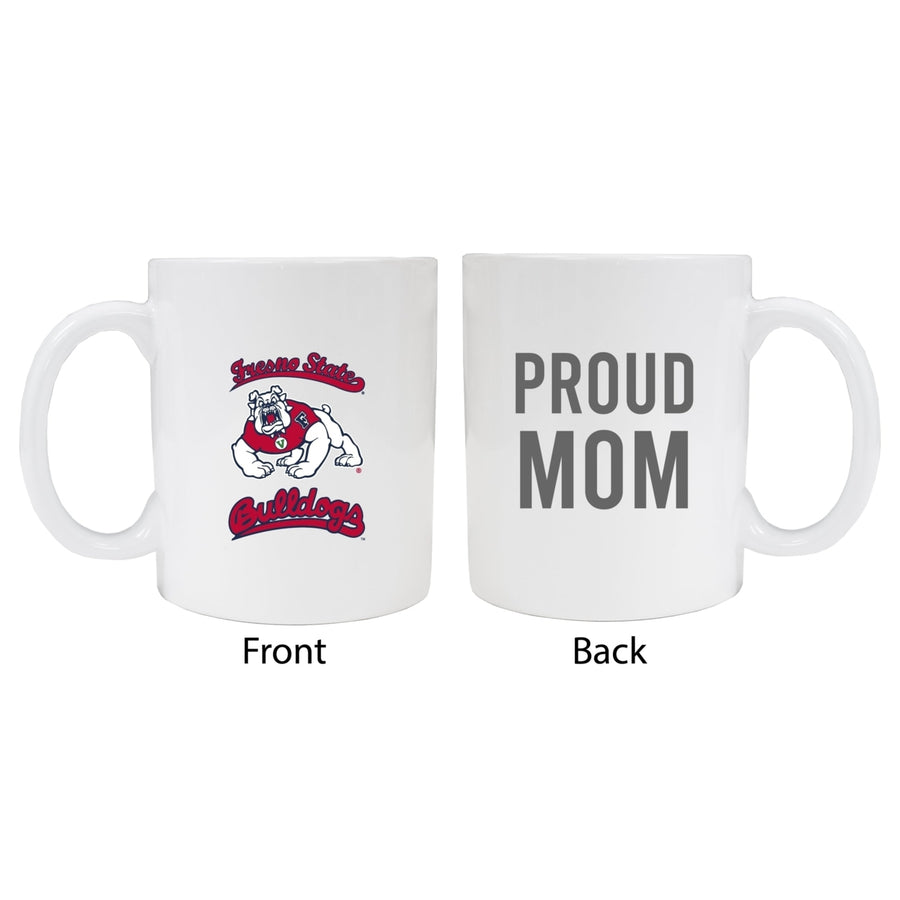 Fresno State Bulldogs Proud Mom Ceramic Coffee Mug - White (2 Pack) Image 1