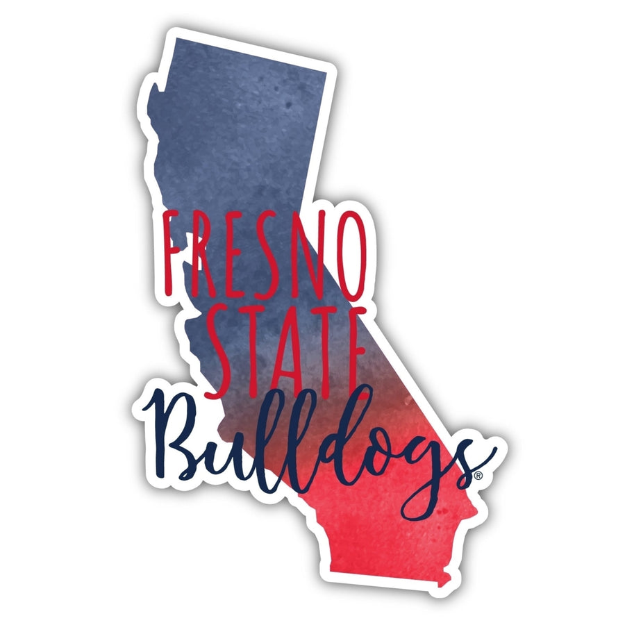 Fresno State Bulldogs 2-Inch on one of its sides Watercolor Design NCAA Durable School Spirit Vinyl Decal Sticker Image 1