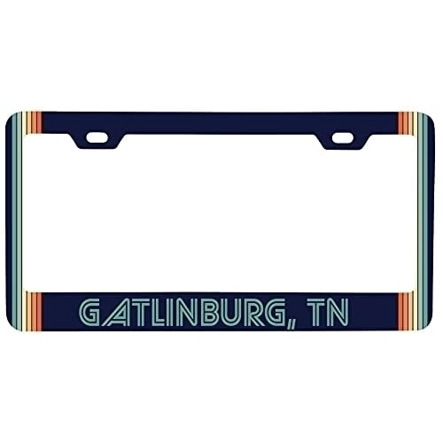 Gatlinburg Tennessee Car Metal License Plate Frame Retro Design Image 1