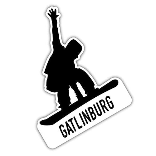 Gatlinburg Tennessee Ski Adventures Souvenir 4 Inch Vinyl Decal Sticker Board Design 4-Pack Image 1