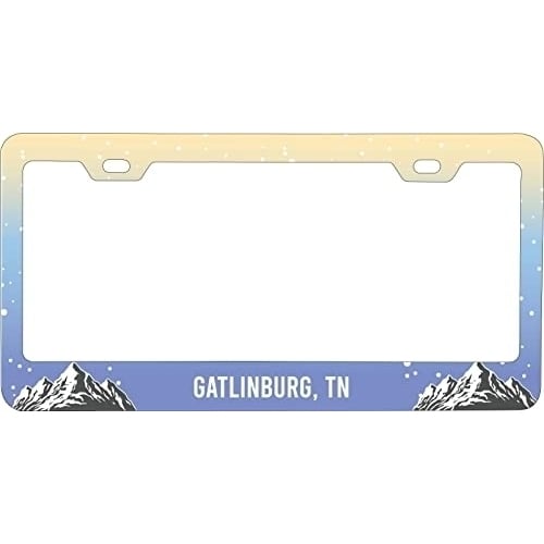 Gatlinburg Tennessee Ski Snowboard Winter Adventures Metal License Plate Frame Image 1