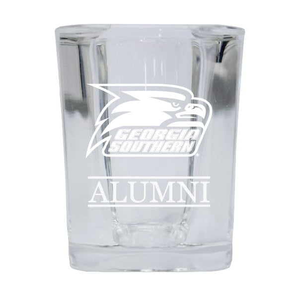 NCAA Georgia Southern Eagles Alumni 2oz Laser Etched Square Shot Glass Image 1