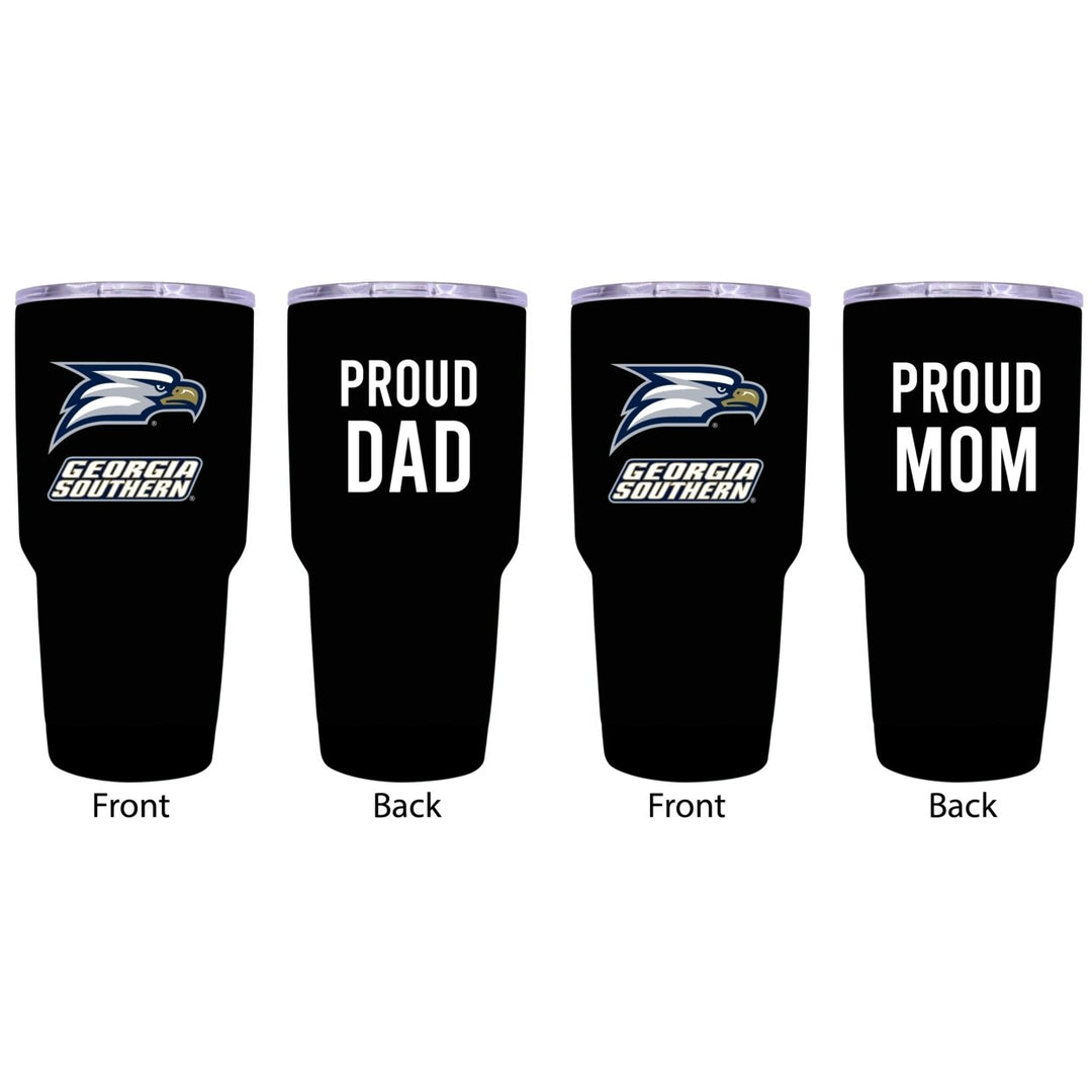 Georgia Southern Eagles Proud Parent 24 oz Insulated Tumblers Set - Black, Mom and Dad Edition Image 1