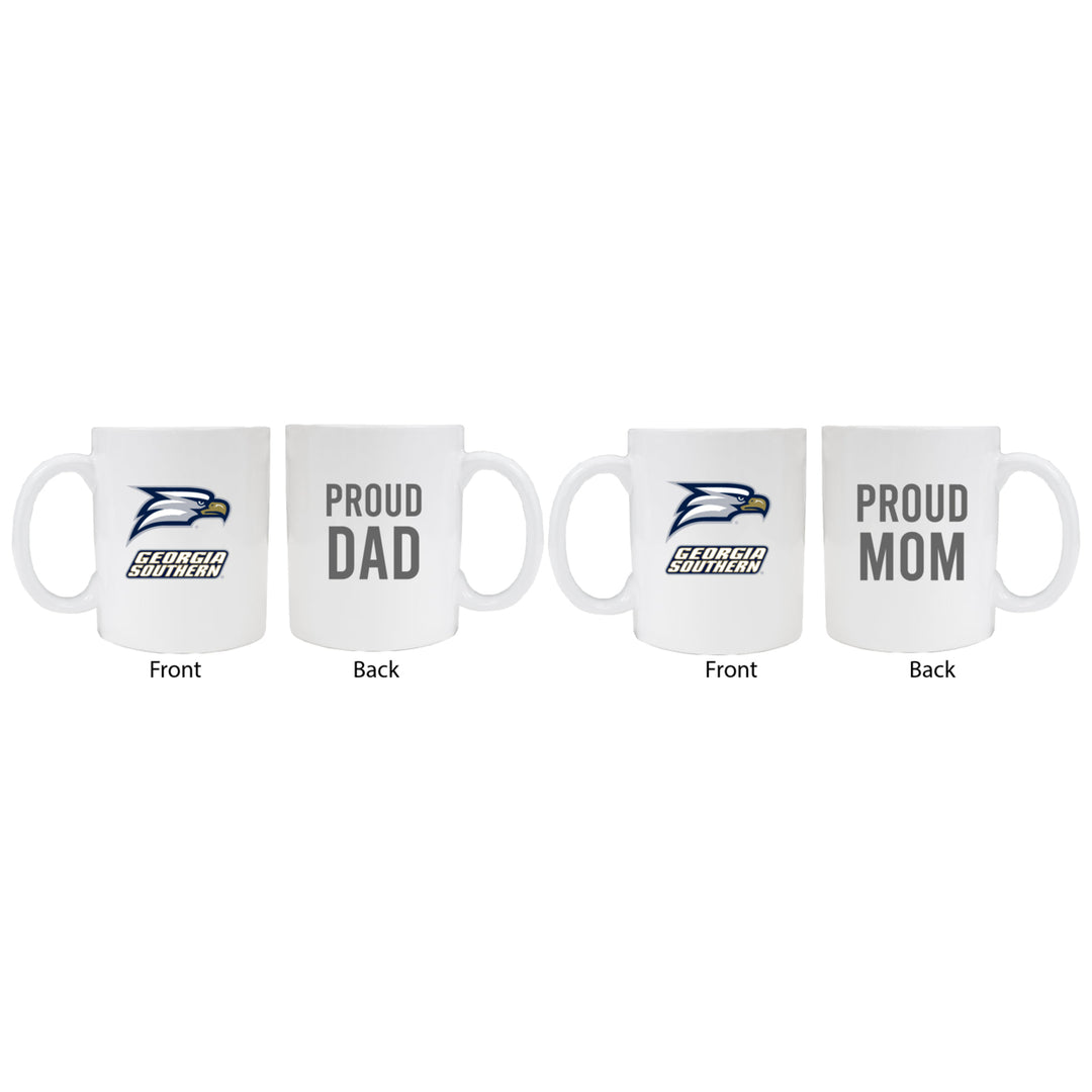 Georgia Southern Eagles Proud Mom And Dad White Ceramic Coffee Mug 2 pack (White) Image 1