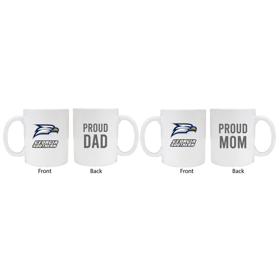 Georgia Southern Eagles Proud Mom And Dad White Ceramic Coffee Mug 2 pack (White) Image 1