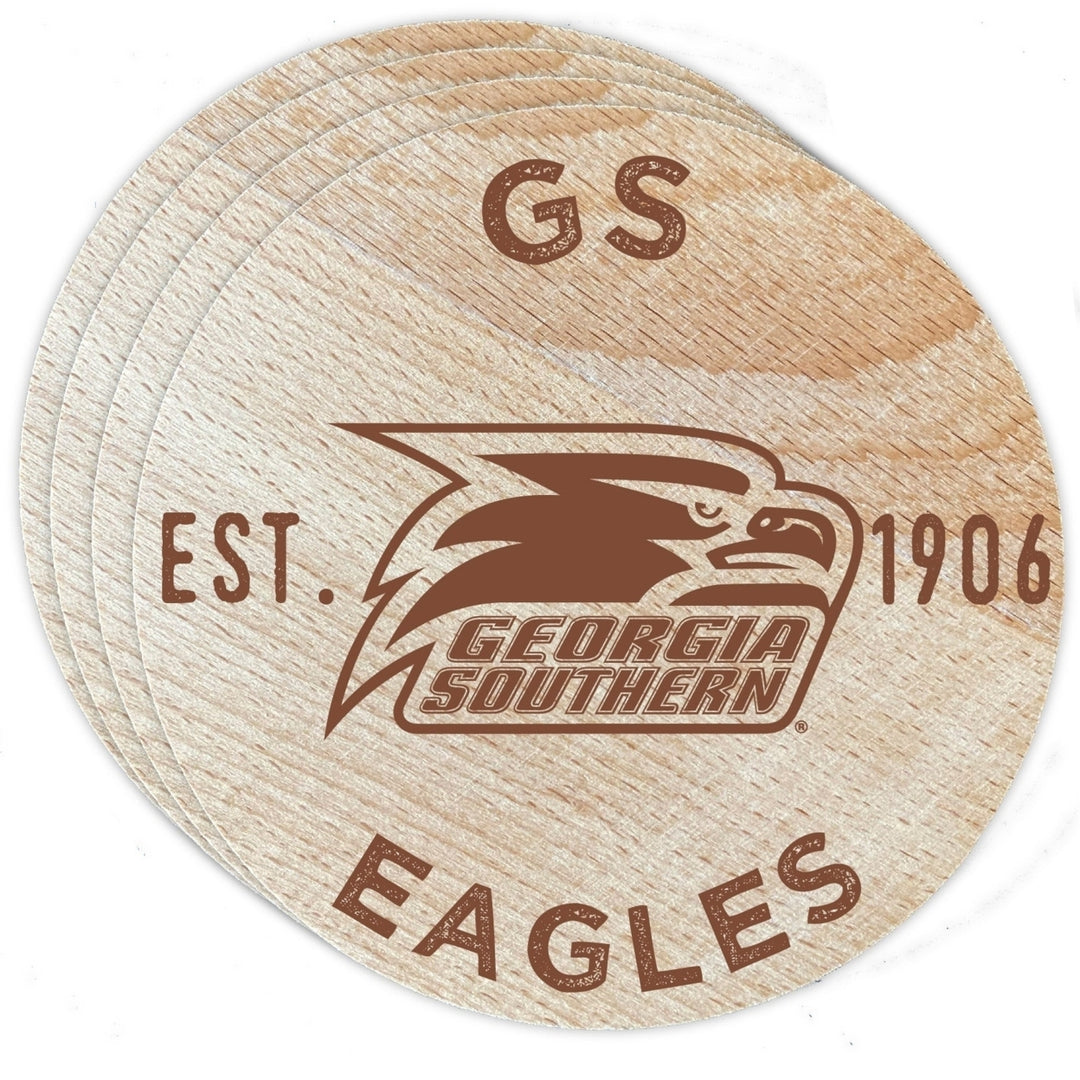 Georgia Southern Eagles Officially Licensed Wood Coasters (4-Pack) - Laser Engraved, Never Fade Design Image 1