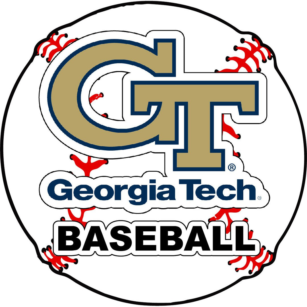 Georgia Tech Yellow Jackets 4-Inch Round Baseball NCAA Passion Vinyl Decal Sticker Image 1