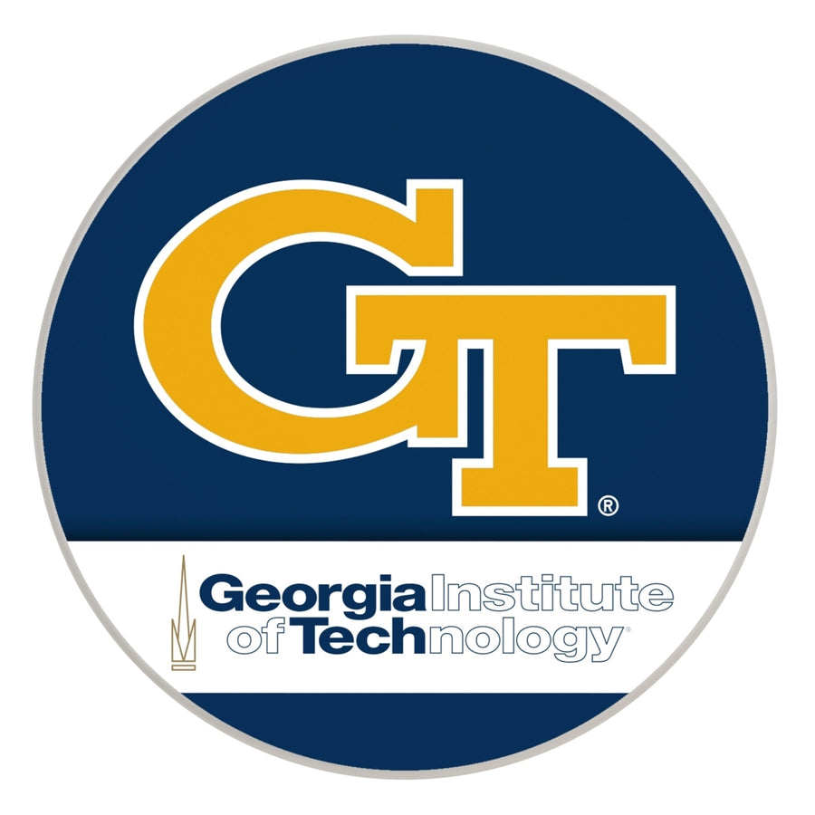 Georgia Tech Yellow Jackets Officially Licensed Paper Coasters (4-Pack) - Vibrant, Furniture-Safe Design Image 1
