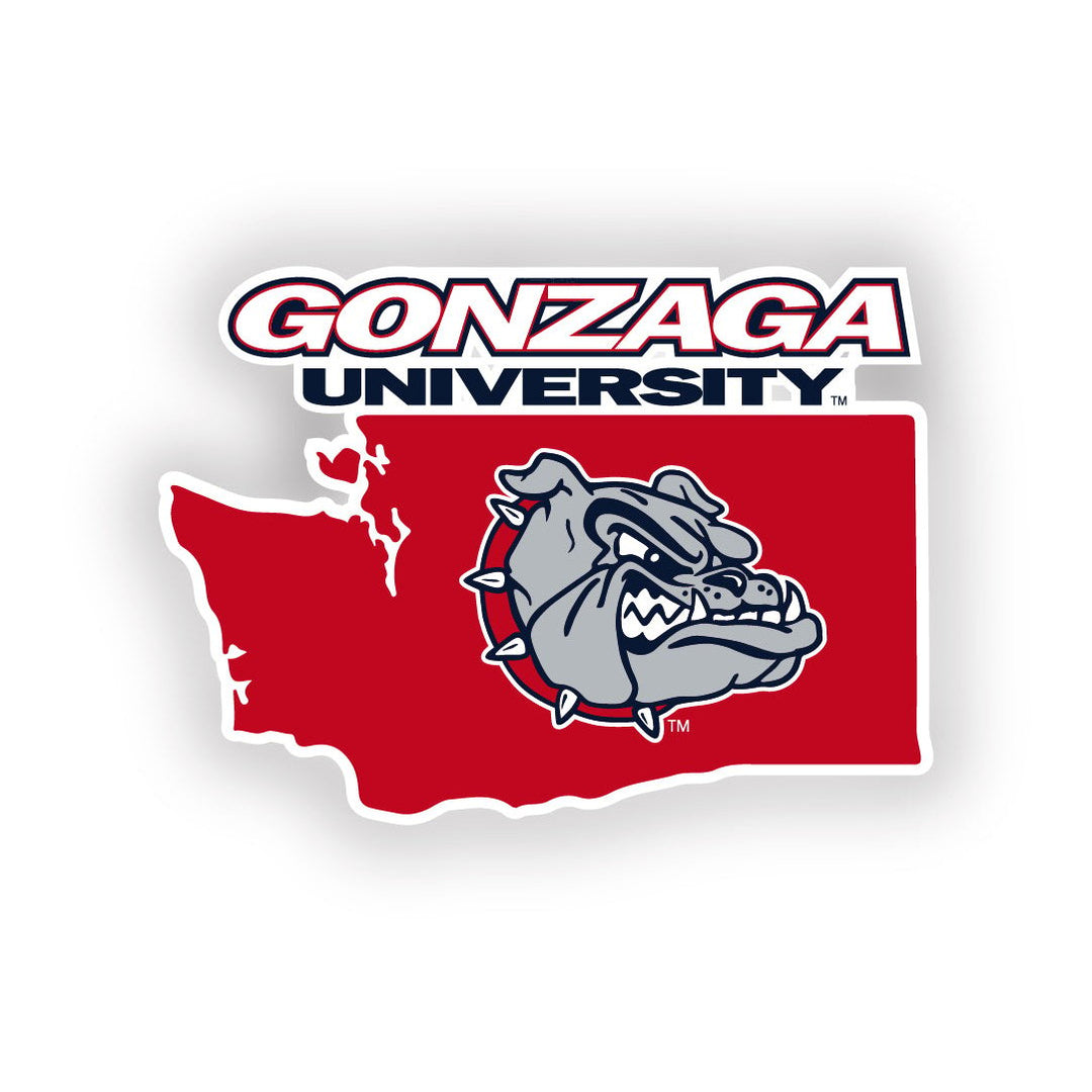 Gonzaga Bulldogs 4-Inch State Shape NCAA Vinyl Decal Sticker for Fans, Students, and Alumni Image 1