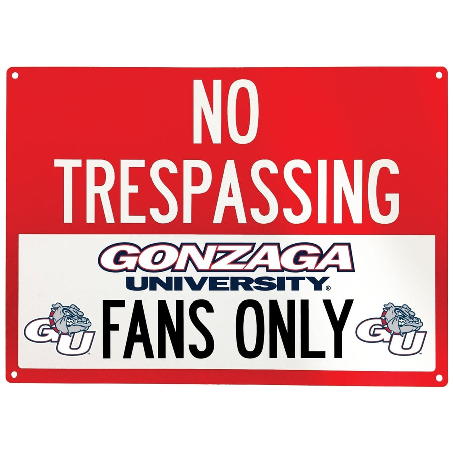 Gonzaga Bulldogs Bears Metal No Trespassing Sign Image 1