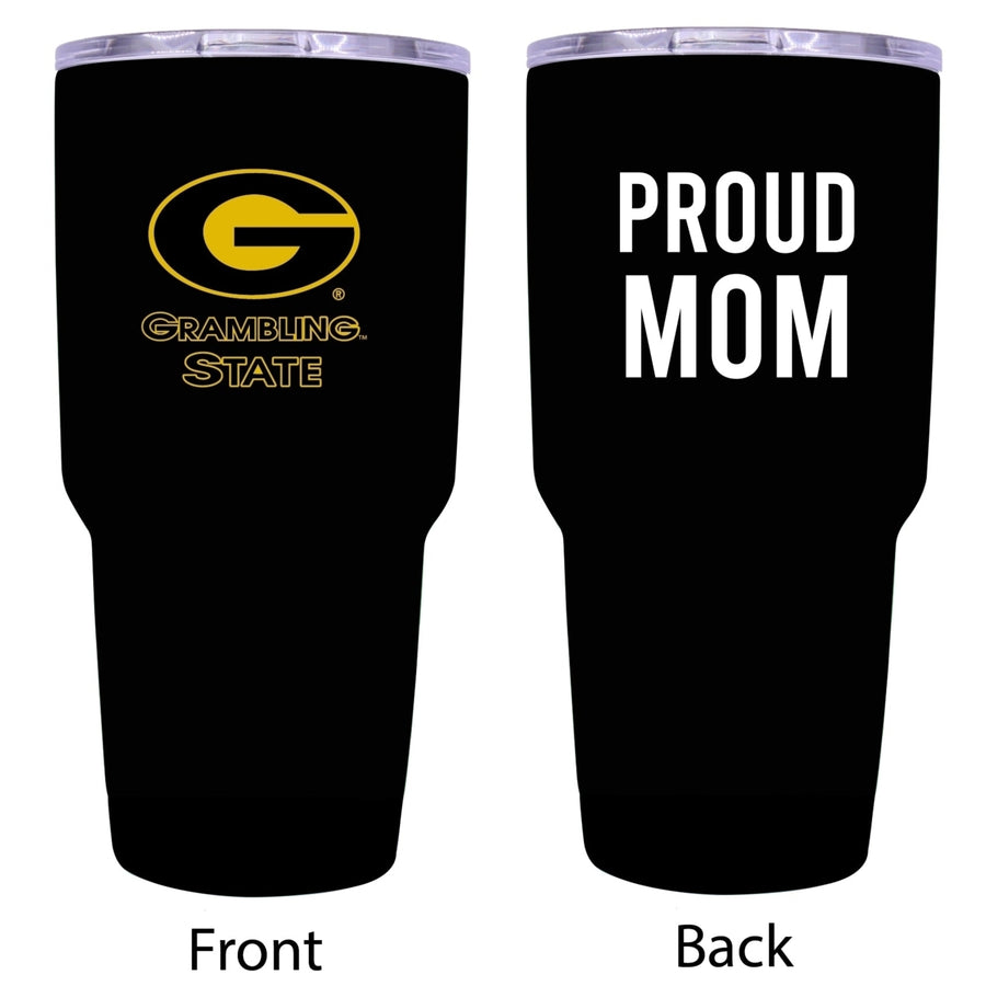 Grambling State Tigers Proud Mom 24 oz Insulated Stainless Steel Tumbler - Black Image 1