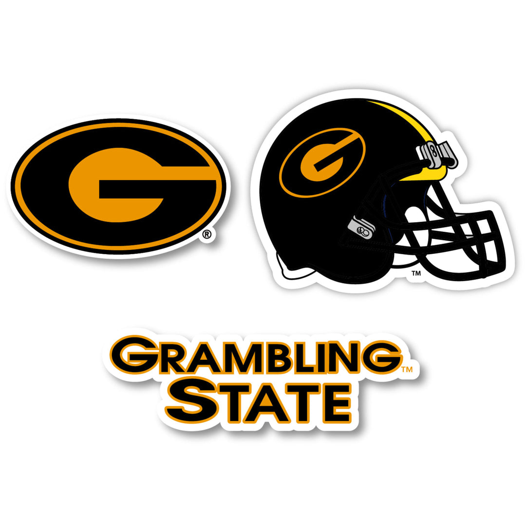 Grambling University Tigers Vinyl Decal Sticker 3 Pack 4-Inch Each Image 1