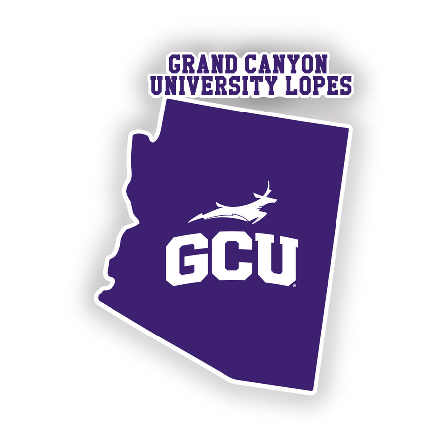 Grand Canyon University Lopes 4-Inch State Shape NCAA Vinyl Decal Sticker for Fans, Students, and Alumni Image 1