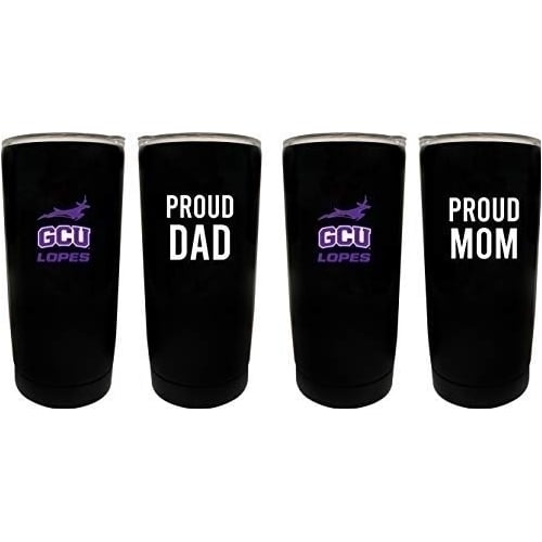 Grand Canyon University Lopes NCAA Insulated Tumbler - 16oz Stainless Steel Travel Mug Proud Mom and Dad Design Black Image 1