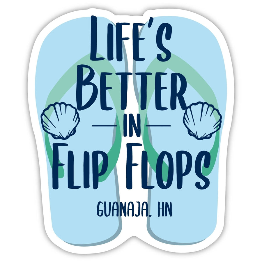 Guanaja Honduras Souvenir 4 Inch Vinyl Decal Sticker Flip Flop Design Image 1