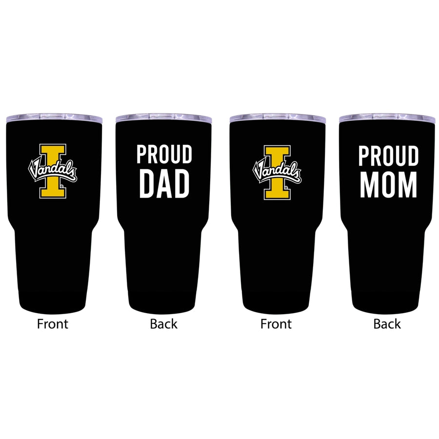 Idaho Vandals Proud Parent 24 oz Insulated Tumblers Set - Black, Mom and Dad Edition Image 1