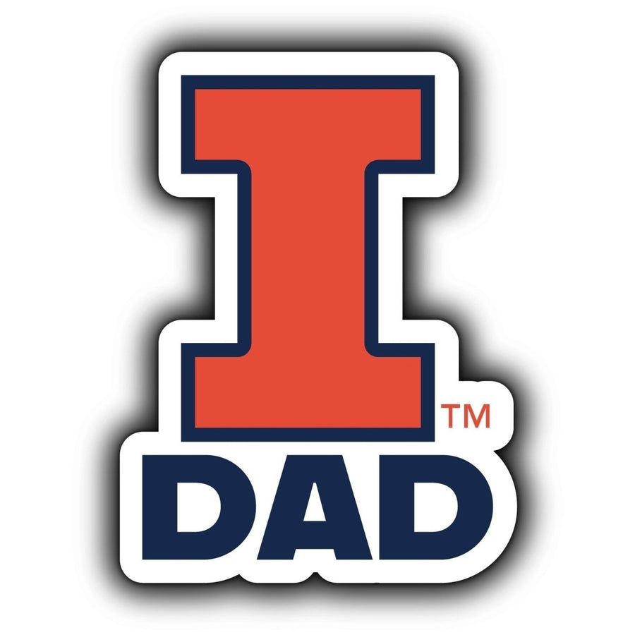 Illinois Fighting Illini 4-Inch Proud Dad NCAA - Durable School Spirit Vinyl Decal Perfect Image 1