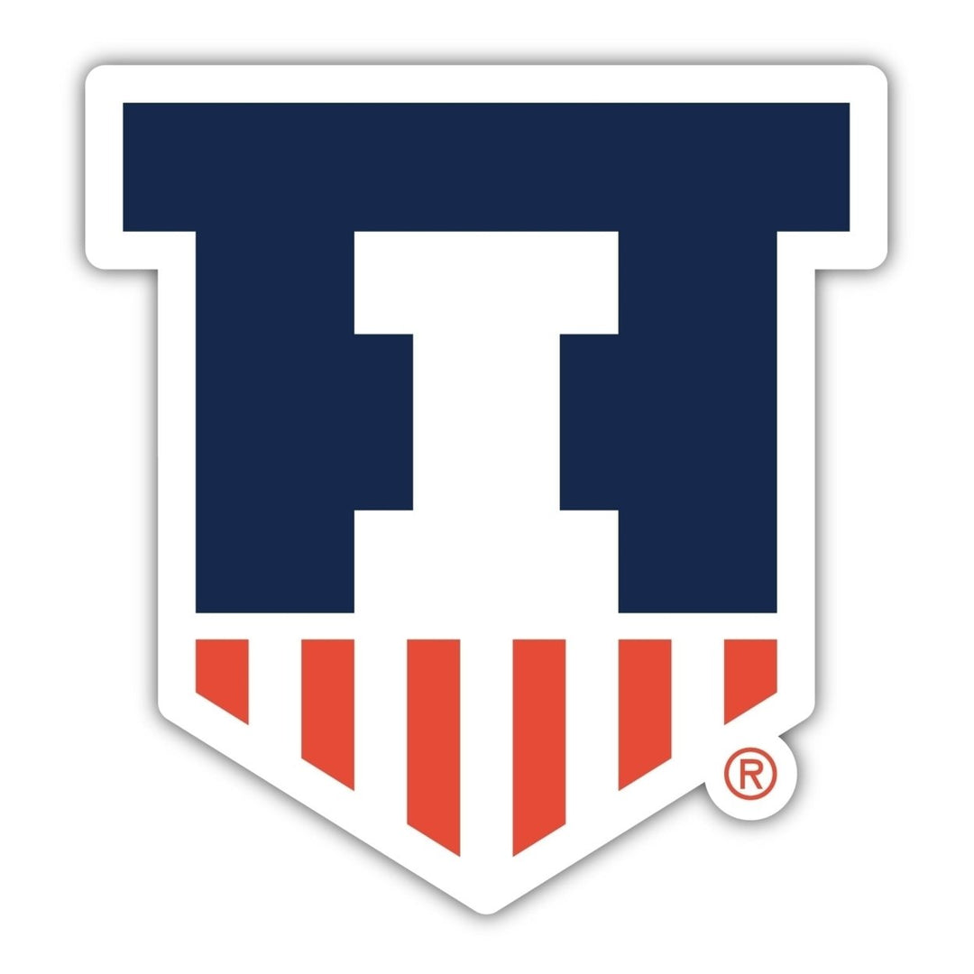 Illinois Fighting Illini 4-Inch Elegant School Logo NCAA Vinyl Decal Sticker for Fans, Students, and Alumni Image 1