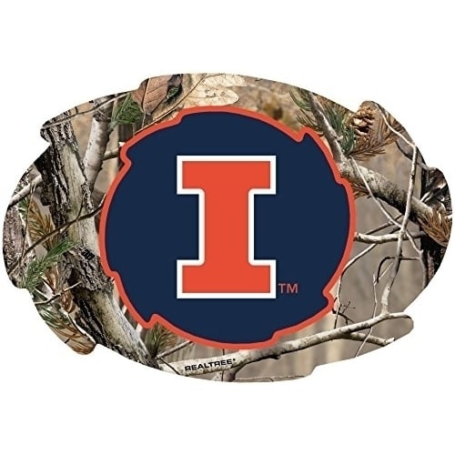 Illinois Fighting Illini Camo Design Swirl Shape 5x6-Inch NCAA High-Definition Magnet - Versatile Metallic Surface Image 1