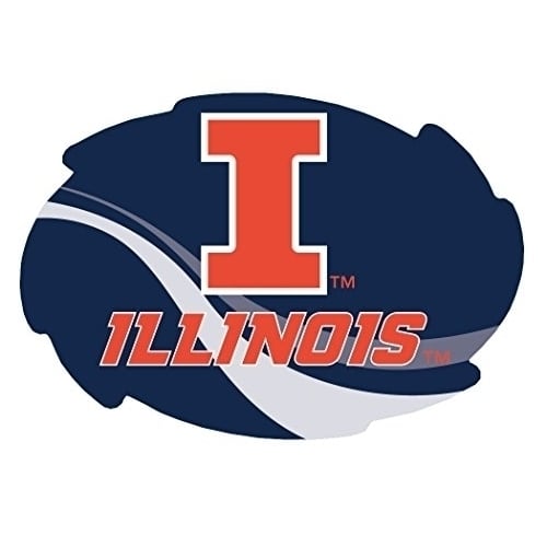 Illinois Fighting Illini Stripe Design Swirl Shape 5x6-Inch NCAA High-Definition Magnet - Versatile Metallic Surface Image 1