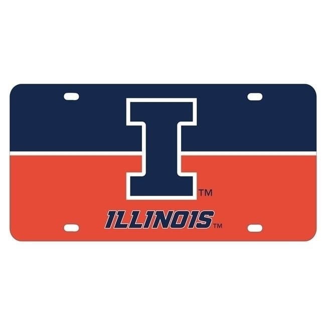 NCAA Illinois Fighting Illini Metal License Plate - Lightweight, Sturdy and Versatile Image 1