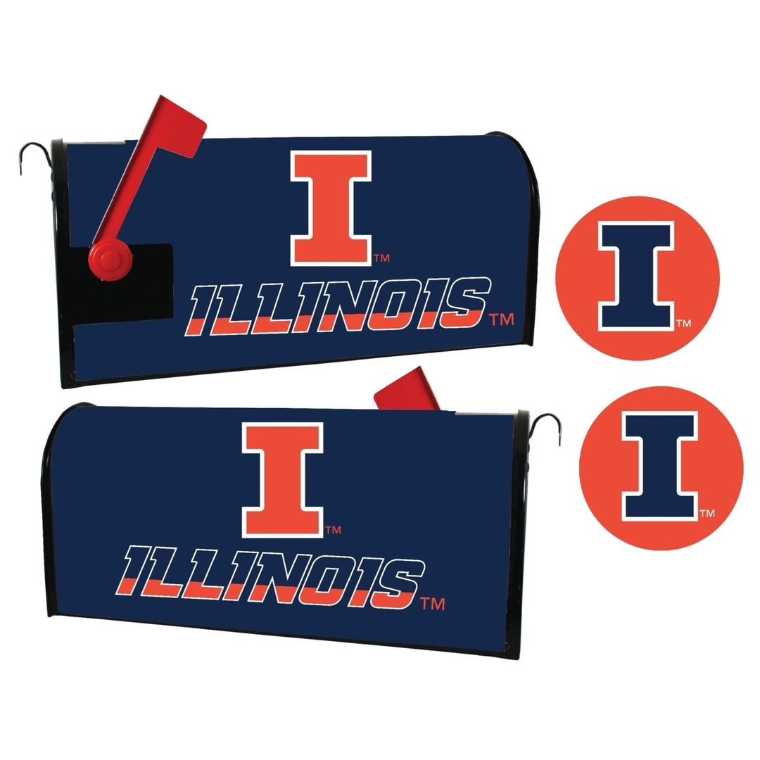 Illinois Fighting Illini NCAA Officially Licensed Mailbox Cover and Sticker Set Image 1