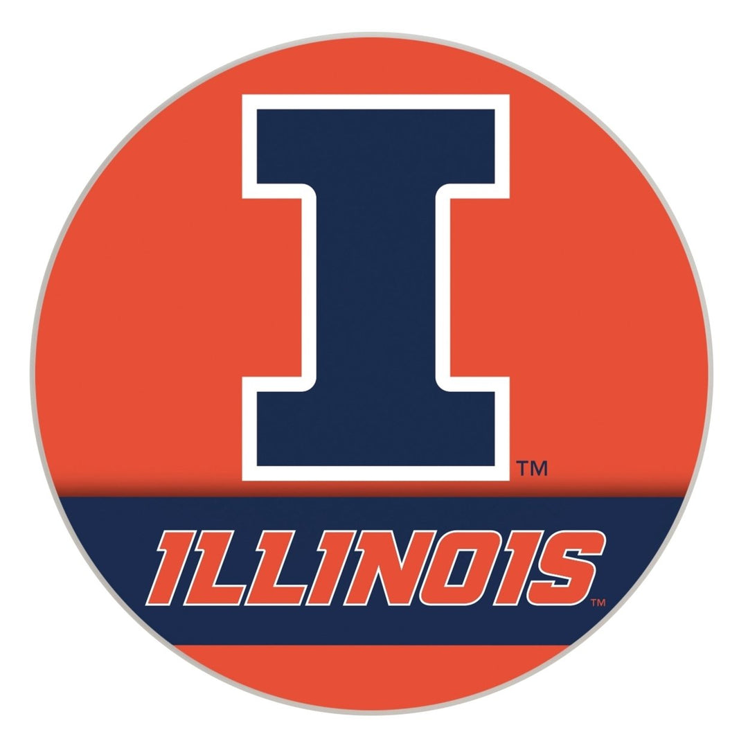 Illinois Fighting Illini Officially Licensed Paper Coasters (4-Pack) - Vibrant, Furniture-Safe Design Image 1