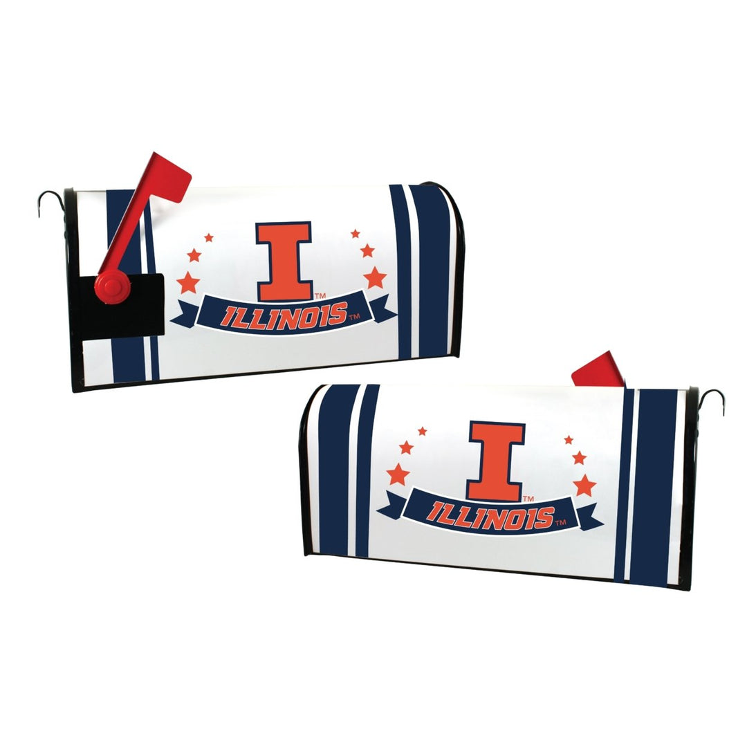 Illinois Fighting Illini NCAA Officially Licensed Mailbox Cover Logo and Stripe Design Image 1