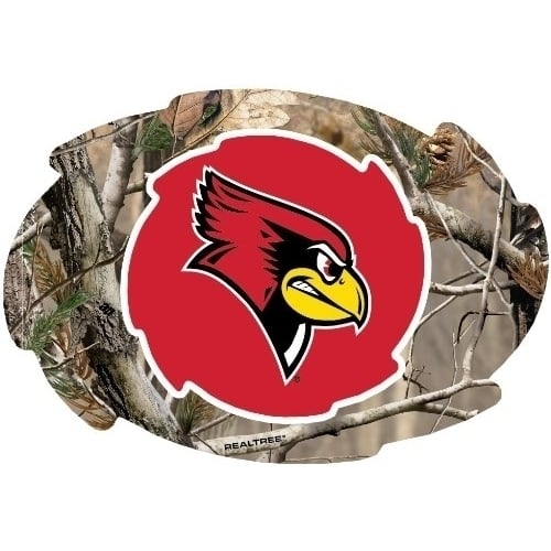 Illinois State Redbirds Camo Design Swirl Shape 5x6-Inch NCAA High-Definition Magnet - Versatile Metallic Surface Image 1