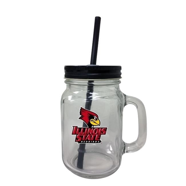 Illinois State Redbirds Mason Jar Glass Image 1