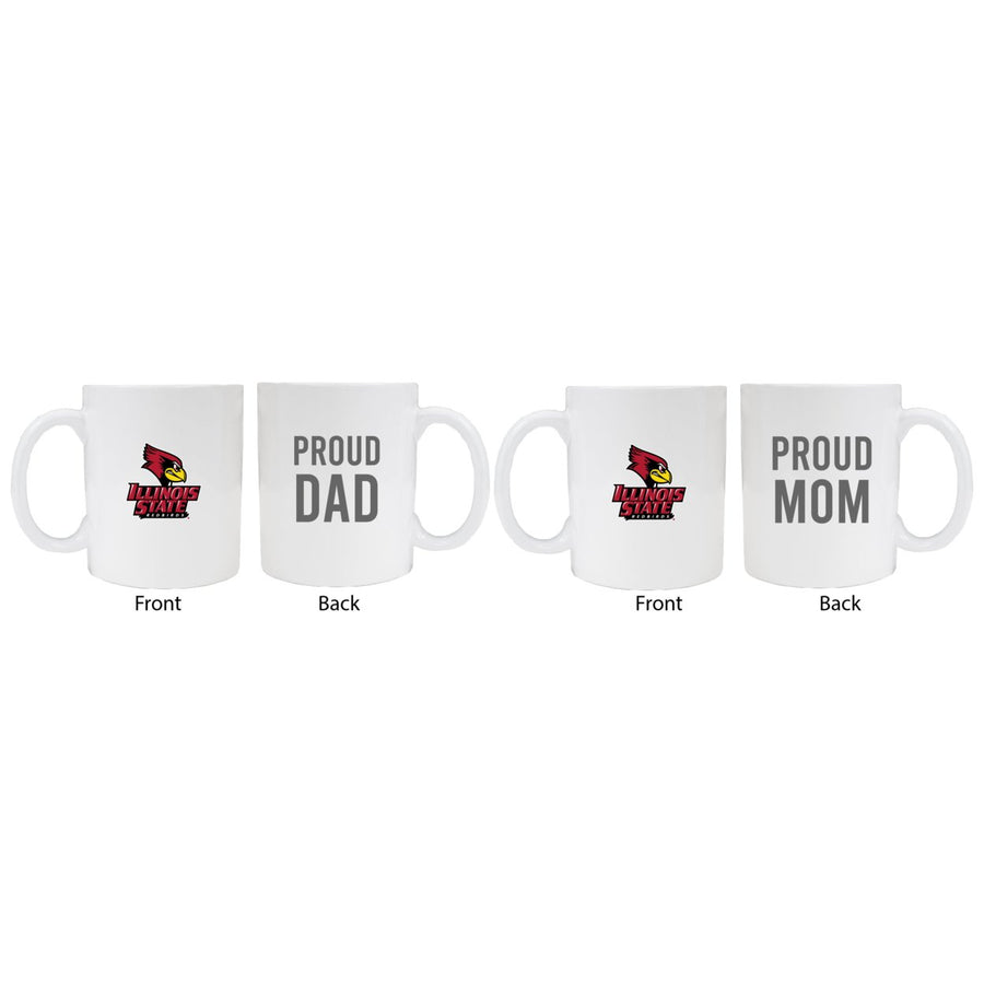 Illinois State Redbirds Proud Mom And Dad White Ceramic Coffee Mug 2 pack (White) Image 1