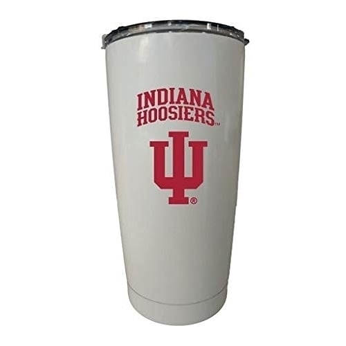 Indiana Hoosiers 16 oz White Insulated Stainless Steel Tumbler White. Image 1