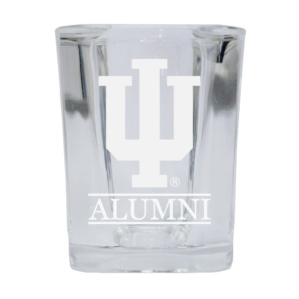 NCAA Indiana Hoosiers Alumni 2oz Laser Etched Square Shot Glass Image 1