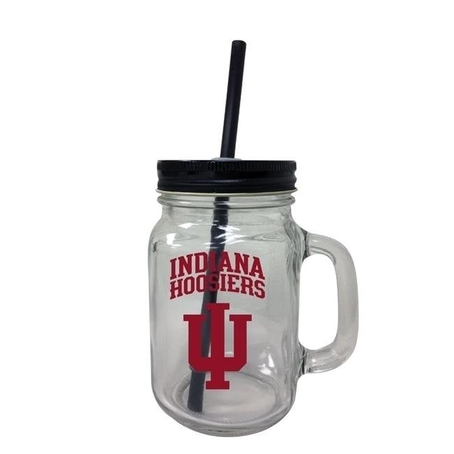 Indiana Hoosiers Mason Jar Glass Image 1