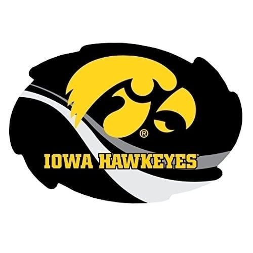 Iowa Hawkeyes Stripe Design Swirl Shape 5x6-Inch NCAA High-Definition Magnet - Versatile Metallic Surface Adornment Image 1