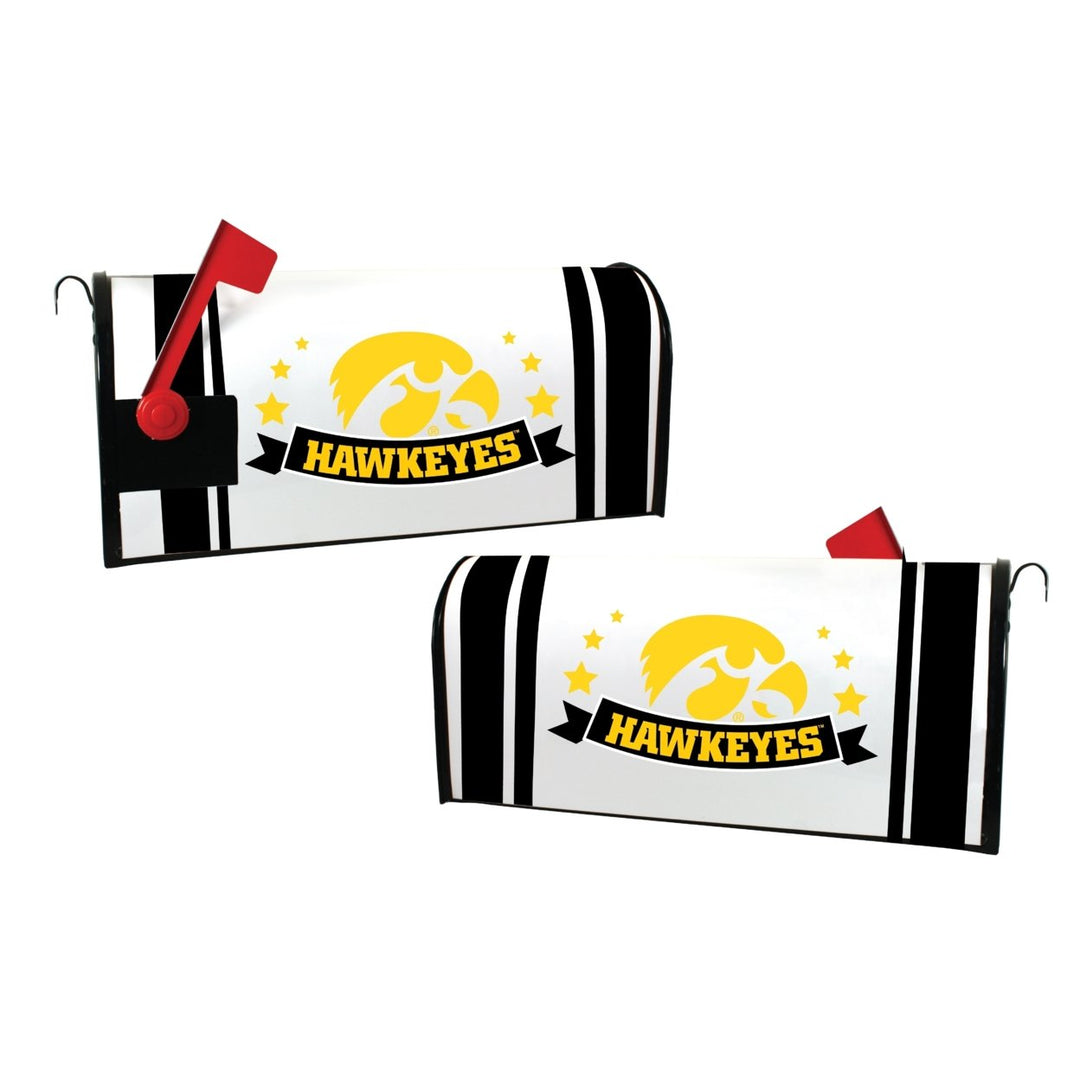 Iowa Hawkeyes NCAA Officially Licensed Mailbox Cover Logo and Stripe Design Image 1