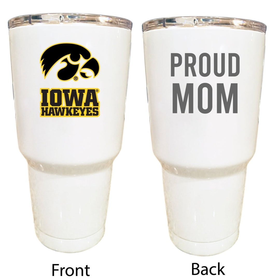 Iowa Hawkeyes Proud Mom 24 oz Insulated Stainless Steel Tumbler - Black Image 1